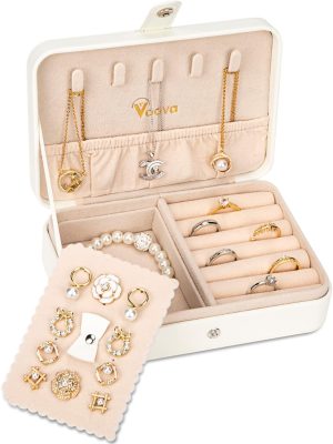Voova Jewelry Box Organizer for Women Girls. 2 Layer Large Men Jewelry Storage Case.